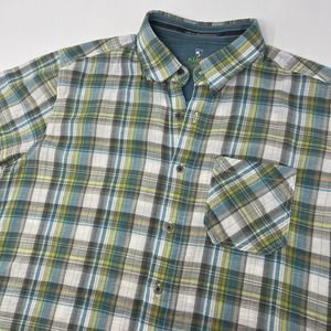 Kuhl Men's Large? (Read) Organic Cotton Plaid Short Sleeve Button Up Lightweight